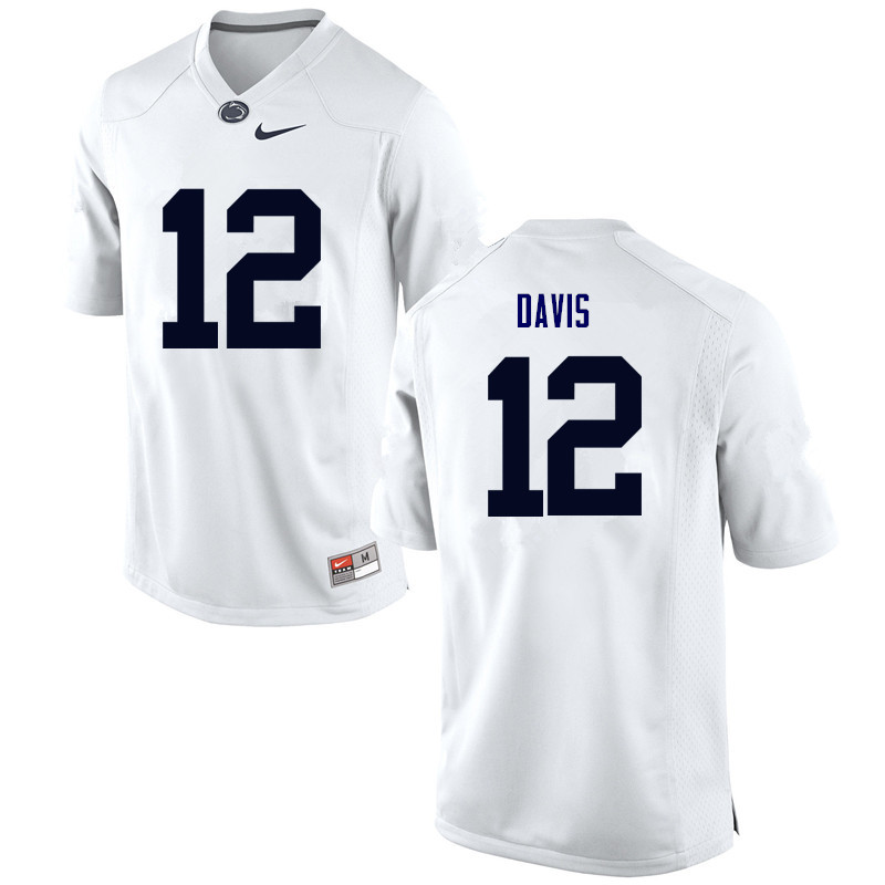 Men Penn State Nittany Lions #12 Desi Davis College Football Jerseys-White